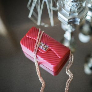 red and white striped gift box